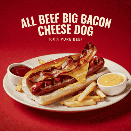 All Beef Big Bacon Cheese Dog New